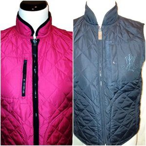 LAUREN RALPH LAUREN NAVY/PINK REVERSIBLE VEST SZ S